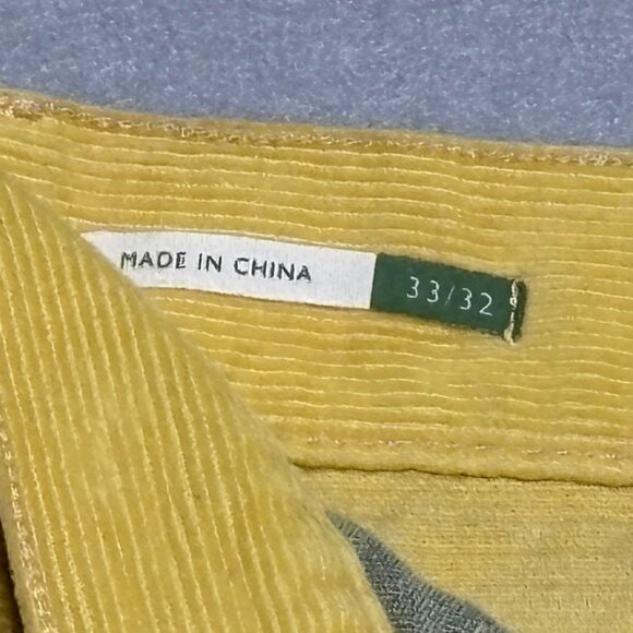 Sid Mashburn Straight Yellow Mens Corduroy 5 Pocket Pants 33 / 32 Button Fly - Picture 12 of 14